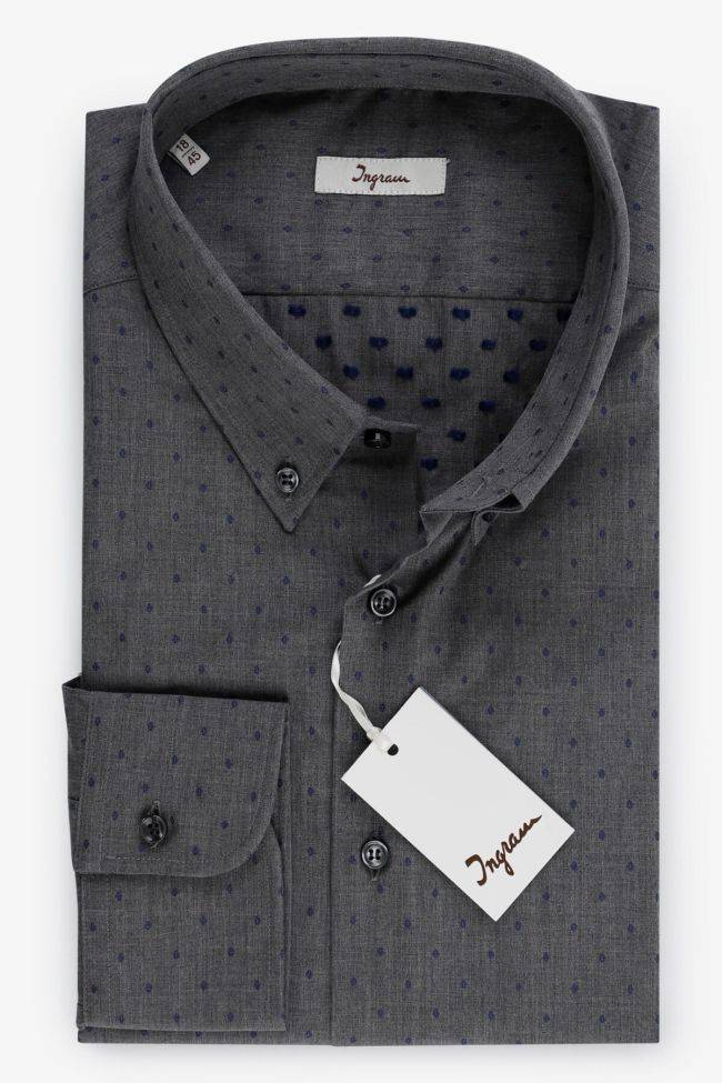 ingram Hemd Herren Ingram Regular Halb Unifarben 100% Baumwolle kragen Button-Down Lange Ärmel
