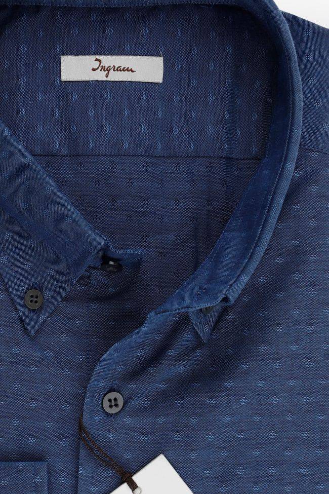Ingram Hemd Herren Ingram Regular Halb Unifarben 100% Baumwolle Kragen Button-Down Lange Ärmel