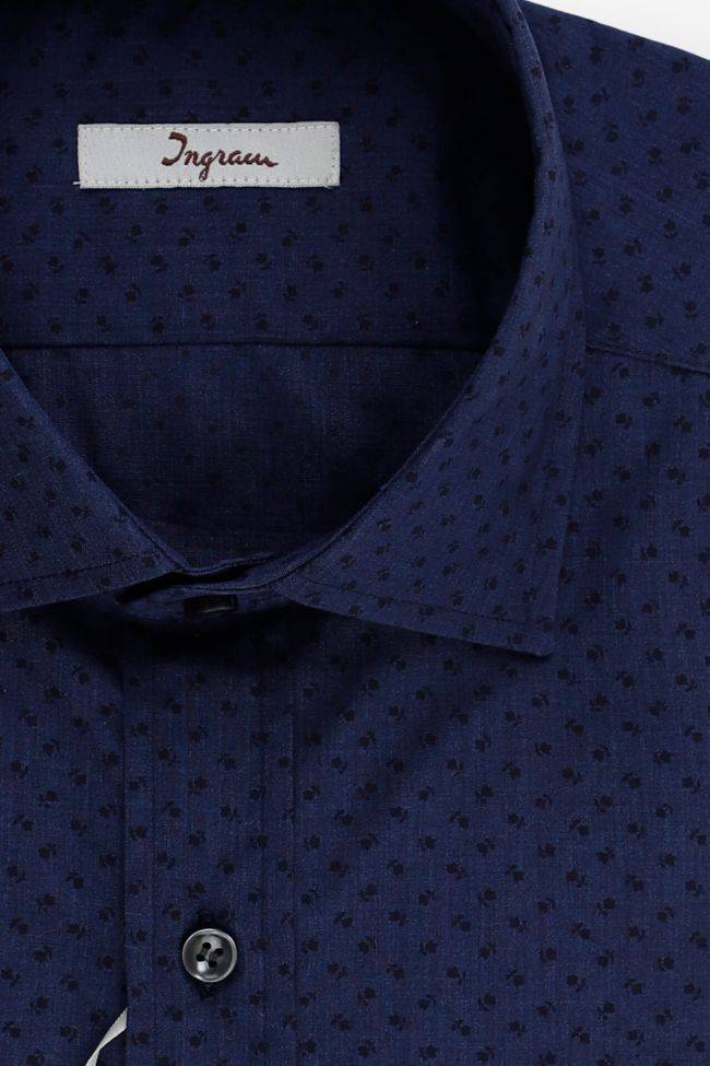 Ingram Hemd Herren Ingram Regular Halb Unifarben 70% Polyester 30% Cotton Kragen Französisch Lange Ärmel