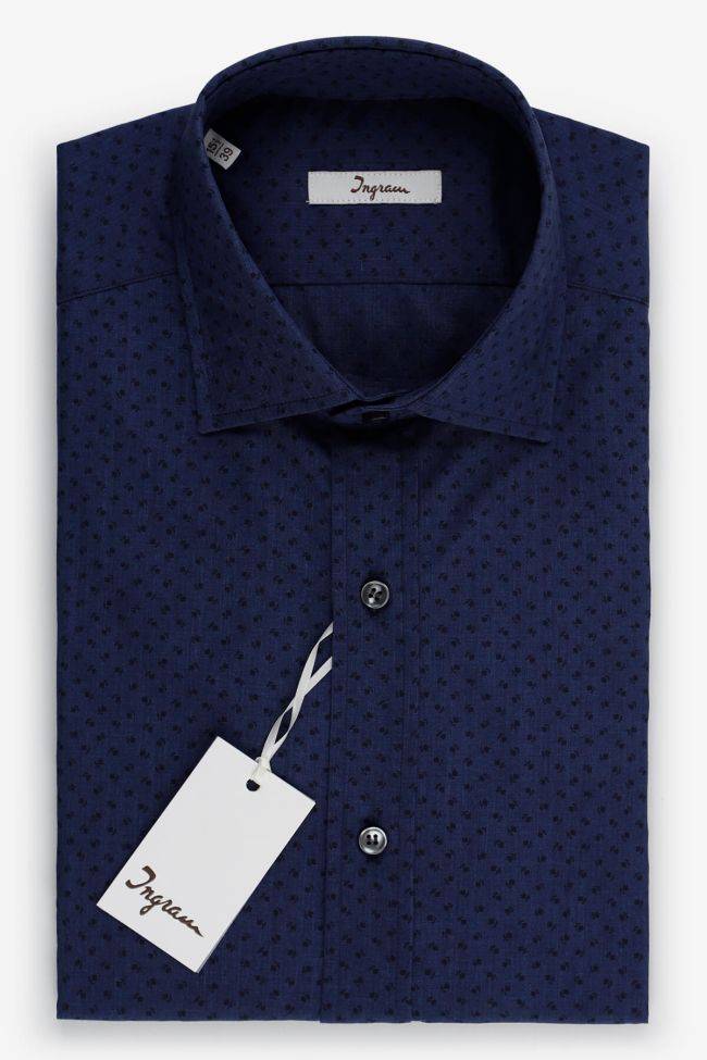 ingram Hemd Herren Ingram Regular Halb Unifarben 70% polyester 30% cotton kragen Französisch Lange Ärmel