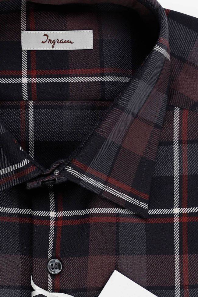 Ingram Hemd Herren Ingram Regular Karo 100% Baumwolle Kragen Italienisch Lange Ärmel