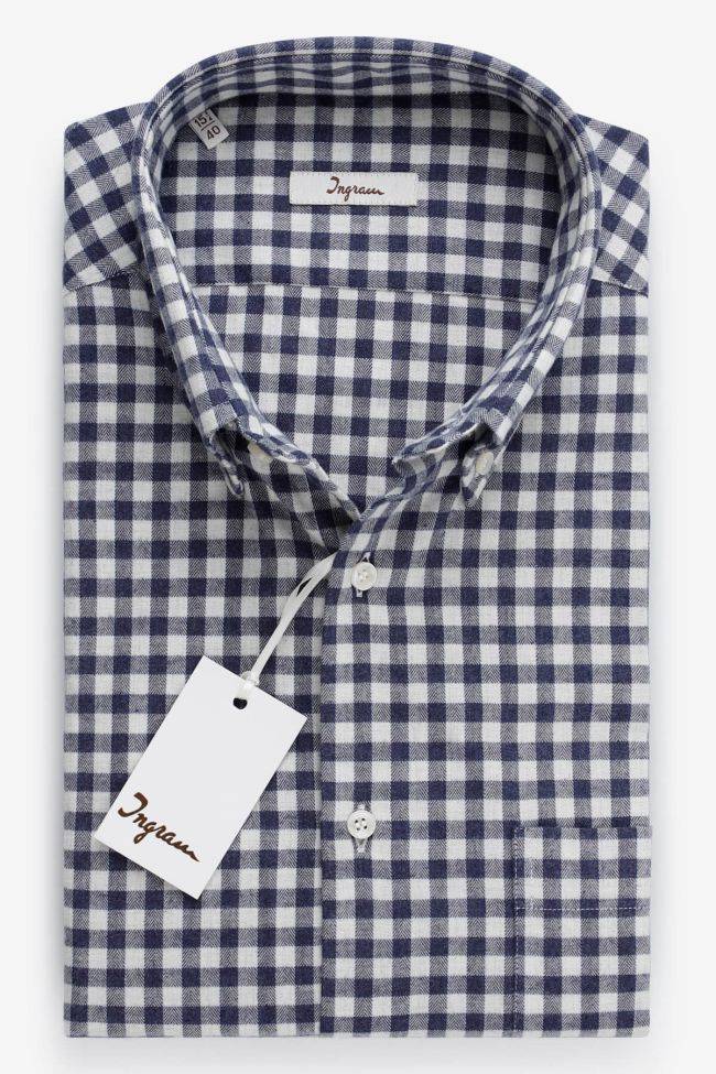 Ingram Hemd Herren Ingram Regular Karo 100% Baumwolle Kragen Button-Down Lange Ärmel