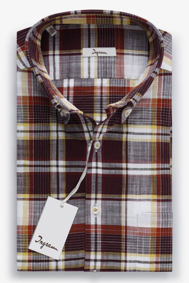 ingram Hemd Herren Ingram Regular Karo 100% Baumwolle kragen Button-Down Lange Ärmel