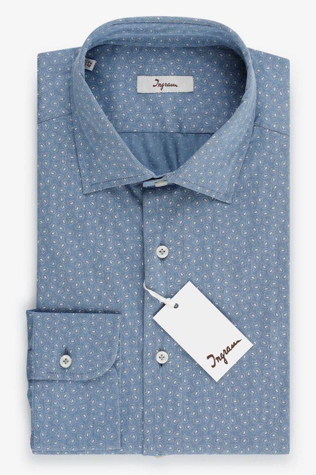 ingram Hemd Herren Ingram Regular Muster 72% Baumwolle 3% elastan 25% pa kragen Italienisch Lange Ärmel