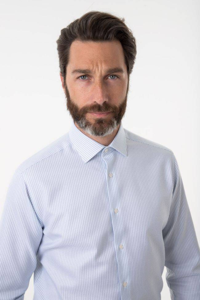 Ingram Hemd Herren Ingram Regular Streifen 100% Baumwolle Kragen Italienisch Lange Ärmel