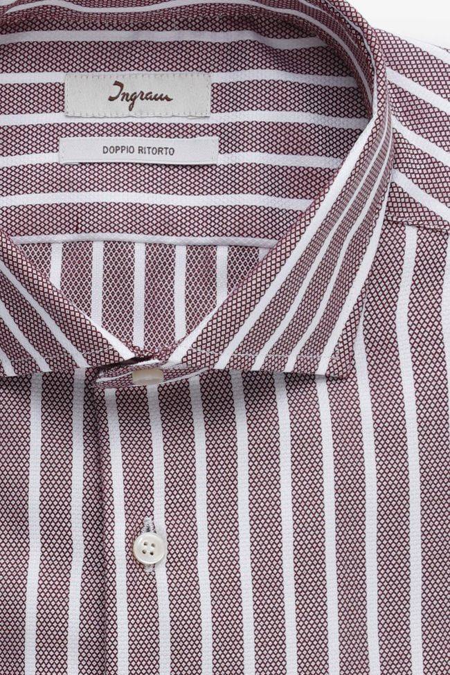 Ingram Hemd Herren Ingram Regular Streifen 100% Baumwolle Kragen Französisch Lange Ärmel