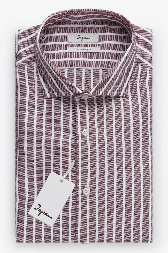 ingram Hemd Herren Ingram Regular Streifen 100% Baumwolle kragen Französisch Lange Ärmel