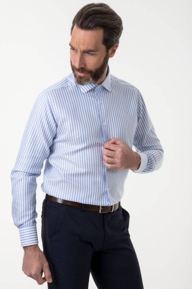 Ingram Hemd Herren Ingram Regular Streifen 100% Baumwolle Kragen Italienisch Lange Ärmel