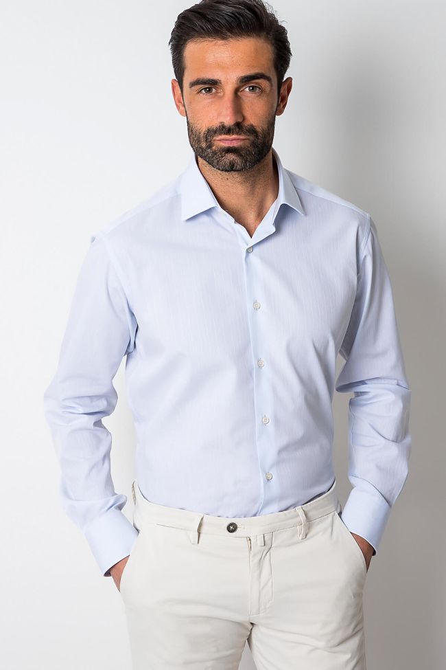 ingram Hemd Herren Ingram Regular Streifen 100% Baumwolle kragen Italienisch Lange Ärmel