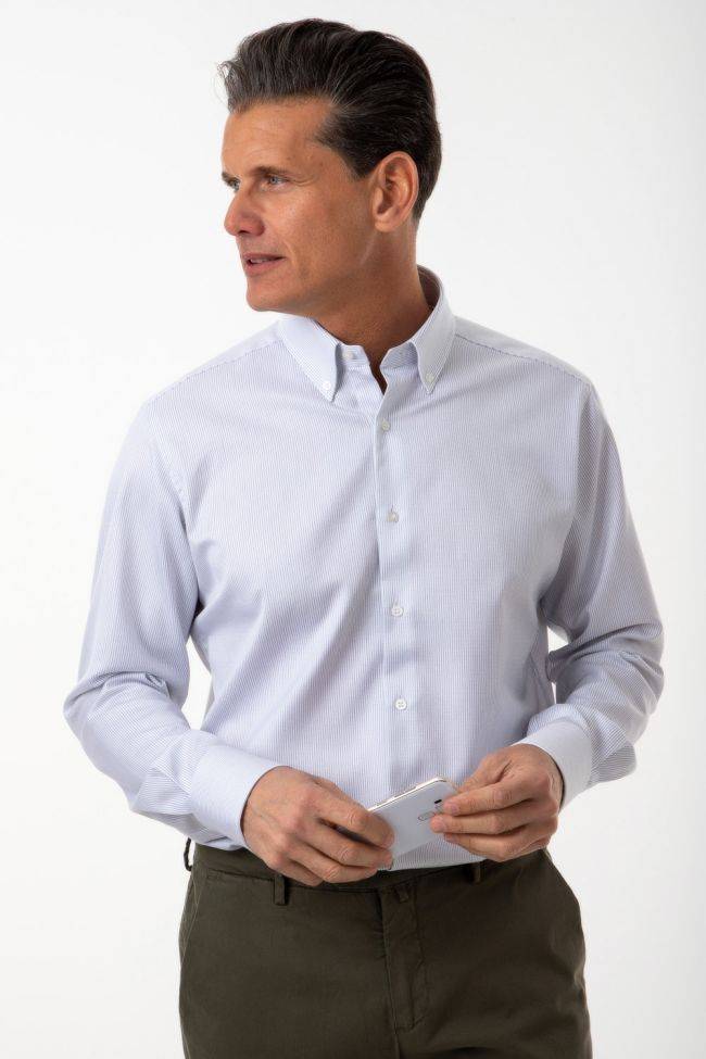 ingram Hemd Herren Ingram Regular Streifen 100% Baumwolle kragen Button-Down Lange Ärmel
