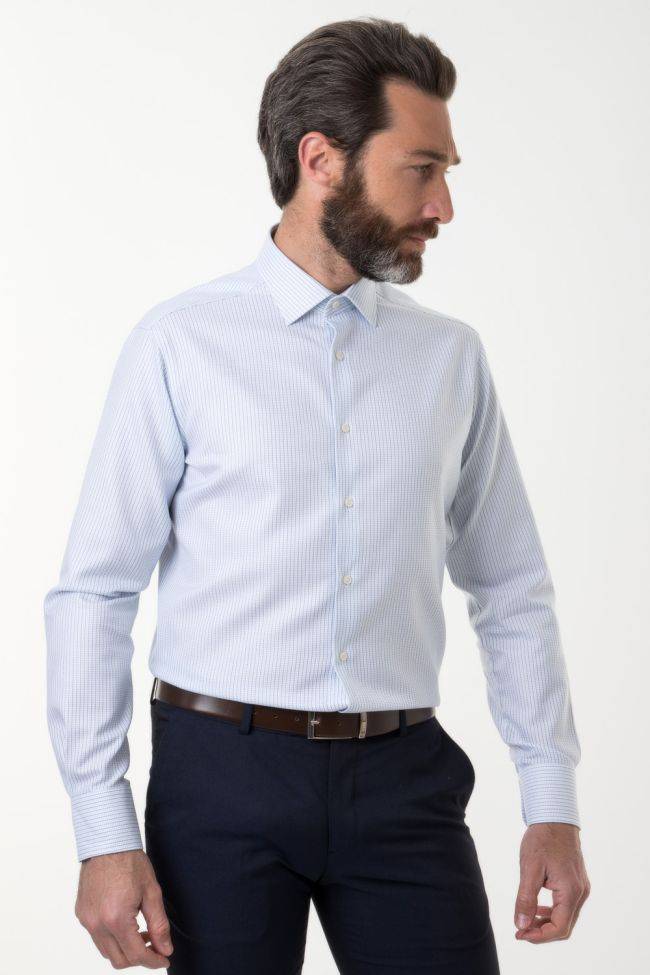 ingram Hemd Herren Ingram Regular Streifen 100% Baumwolle kragen Italienisch Lange Ärmel