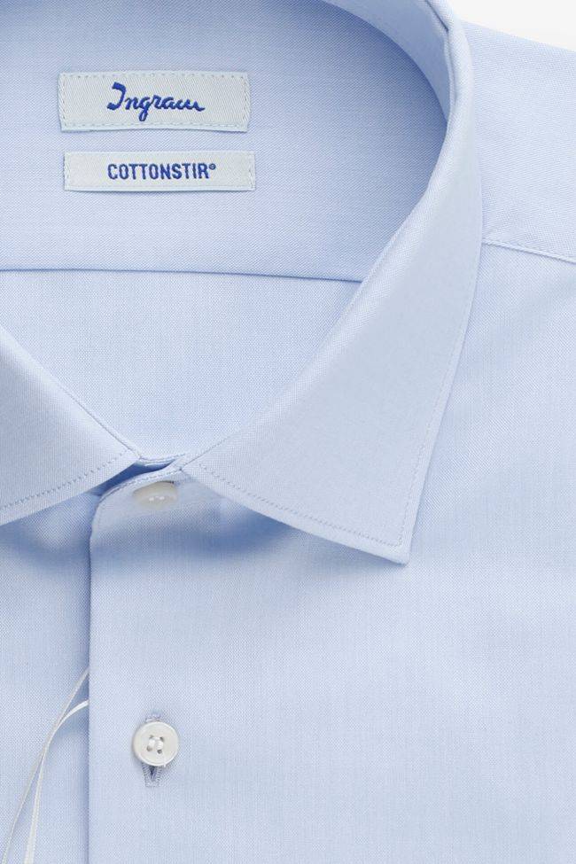 Ingram Hemd Herren Ingram Slim Bügelfreie Einfarbig 100% Baumwolle Kragen Italienisch Lange Ärmel