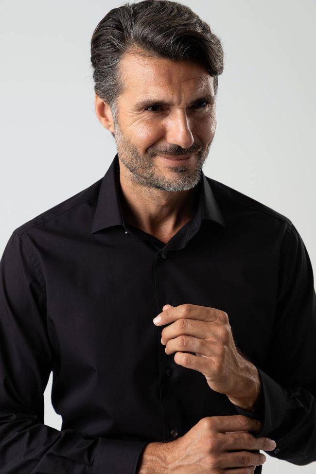 Ingram Hemd Herren Ingram Slim Bügelfreie Einfarbig 100% Baumwolle Kragen Italienisch Lange Ärmel