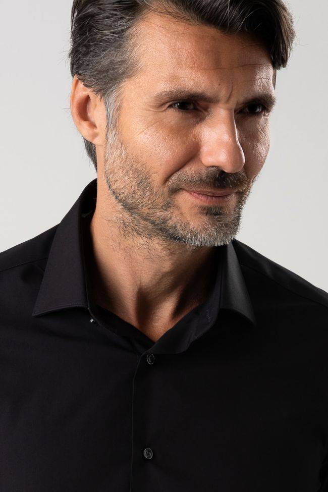 Ingram Hemd Herren Ingram Slim Bügelfreie Einfarbig 100% Baumwolle Kragen Italienisch Lange Ärmel