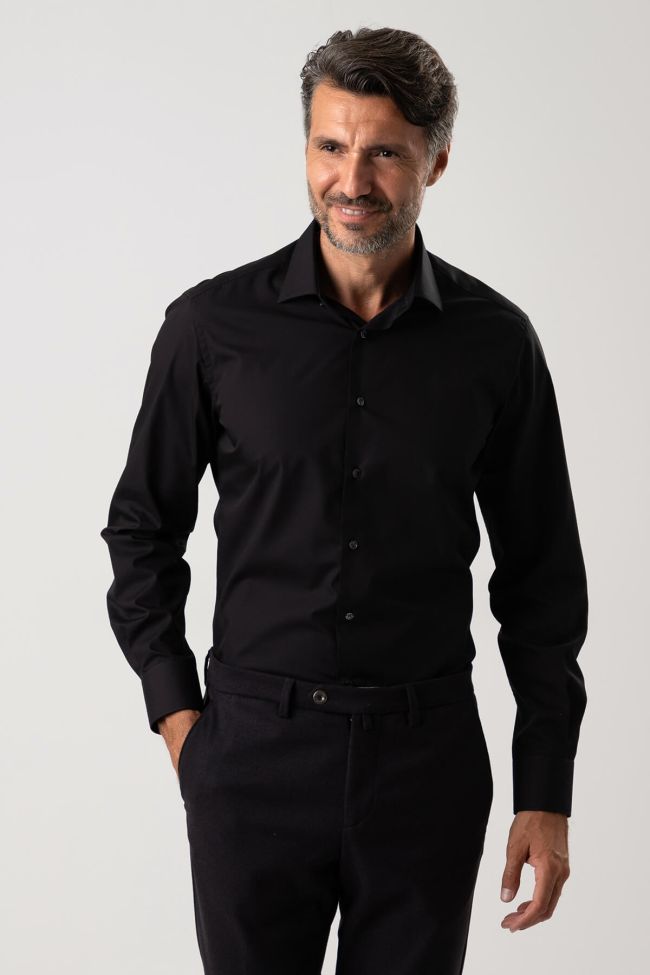 ingram Hemd Herren Ingram Slim Bügelfreie Einfarbig 100% Baumwolle kragen Italienisch Lange Ärmel