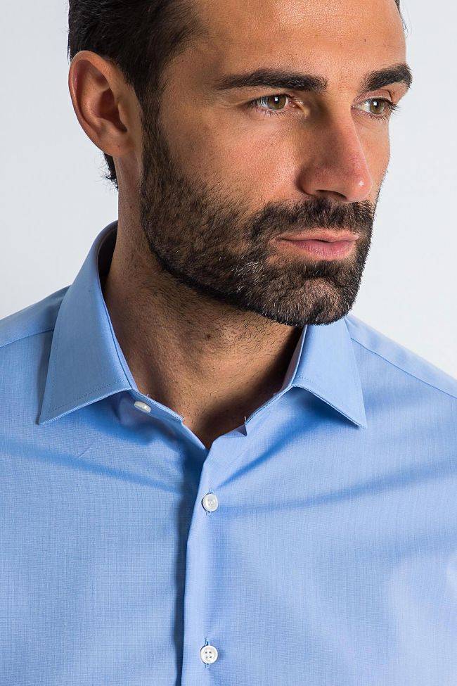 Ingram Hemd Herren Ingram Slim Bügelfreie Einfarbig 100% Baumwolle Kragen Italienisch Lange Ärmel