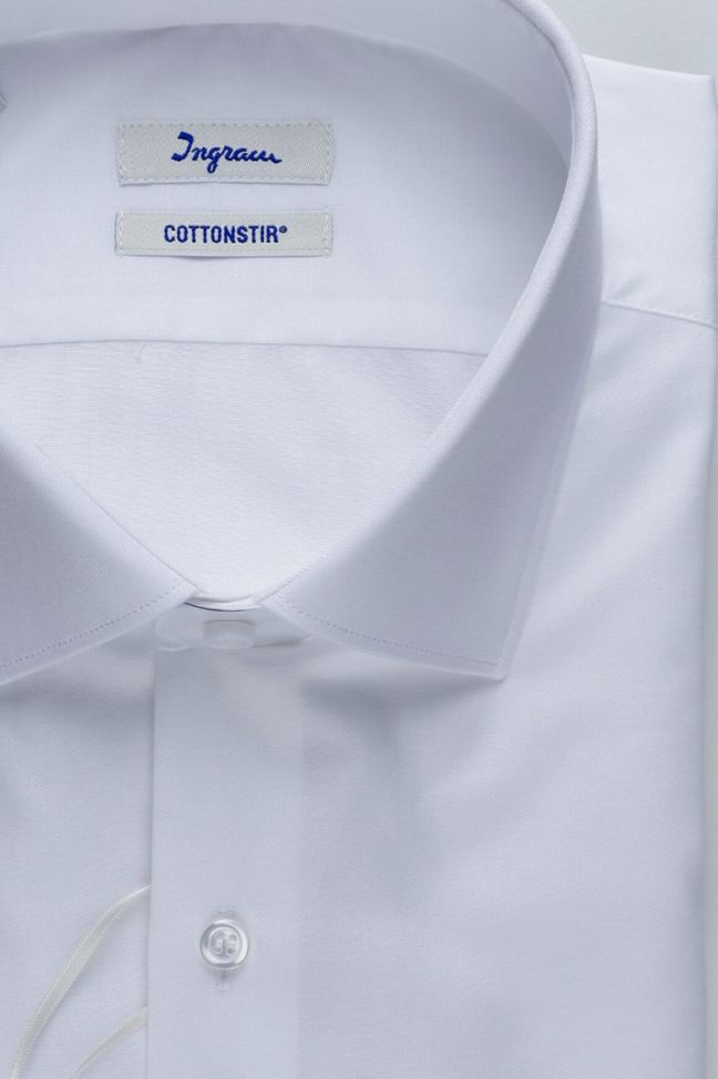 Ingram Hemd Herren Ingram Slim Bügelfreie Einfarbig 100% Baumwolle Kragen Italienisch Lange Ärmel