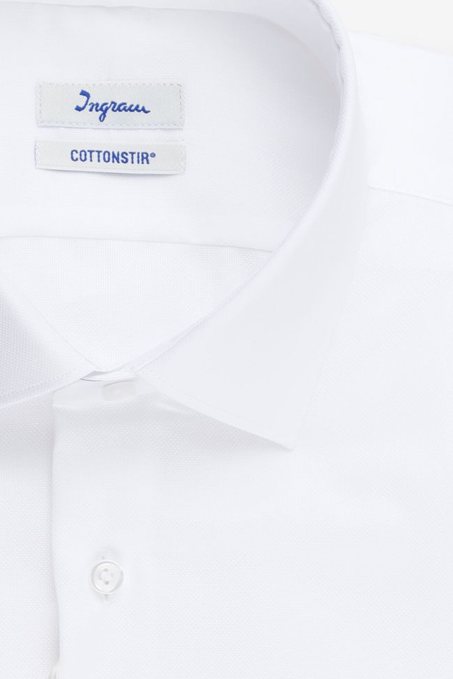 Ingram Hemd Herren Ingram Slim Bügelfreie Einfarbig 100% Baumwolle Kragen Französisch Lange Ärmel