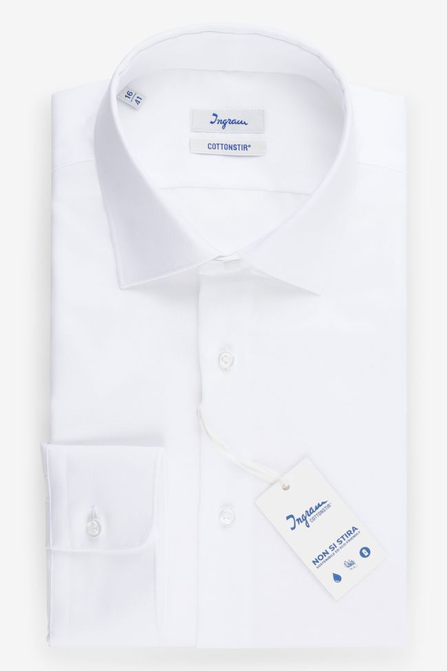 ingram Hemd Herren Ingram Slim Bügelfreie Einfarbig 100% Baumwolle kragen Französisch Lange Ärmel