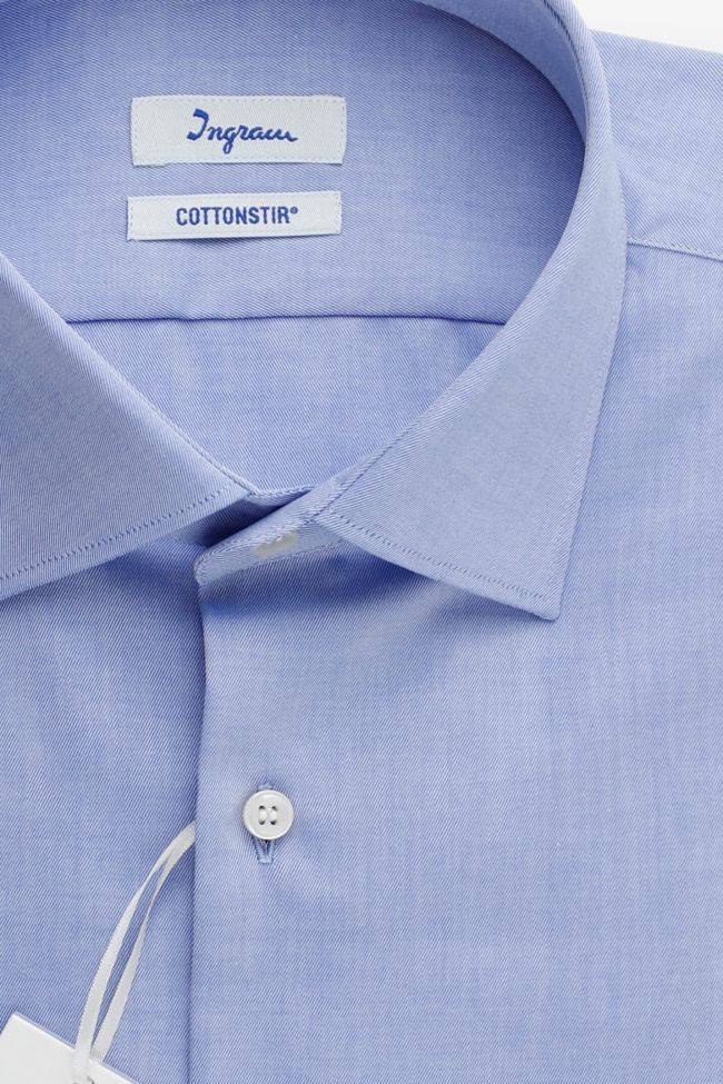 Ingram Hemd Herren Ingram Slim Bügelfreie Einfarbig 100% Baumwolle Kragen Französisch Lange Ärmel