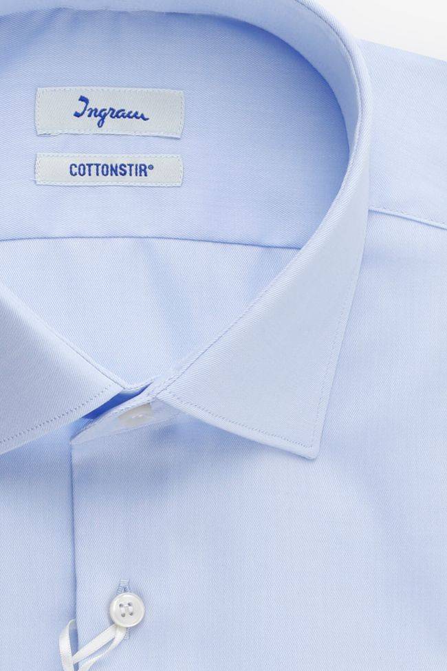 Ingram Hemd Herren Ingram Slim Bügelfreie Einfarbig 100% Baumwolle Kragen Französisch Lange Ärmel