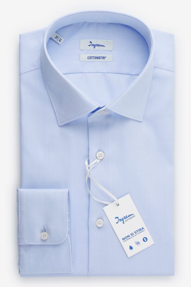 ingram Hemd Herren Ingram Slim Bügelfreie Einfarbig 100% Baumwolle kragen Französisch Lange Ärmel
