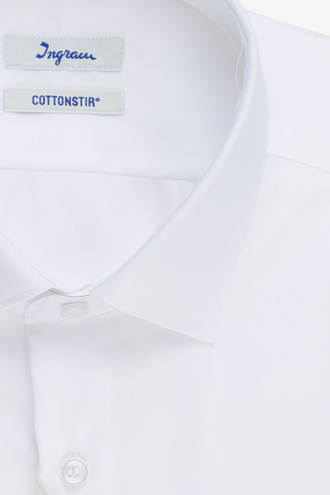 Ingram Hemd Herren Ingram Slim Bügelfreie Einfarbig 100% Baumwolle Kragen Französisch Lange Ärmel