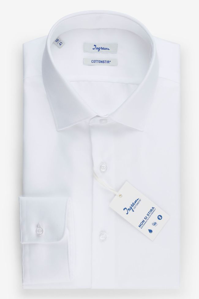 ingram Hemd Herren Ingram Slim Bügelfreie Einfarbig 100% Baumwolle kragen Französisch Lange Ärmel