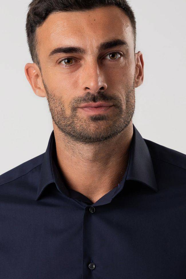 Ingram Hemd Herren Ingram Slim Bügelfreie Einfarbig 100% Baumwolle Kragen Italienisch Lange Ärmel