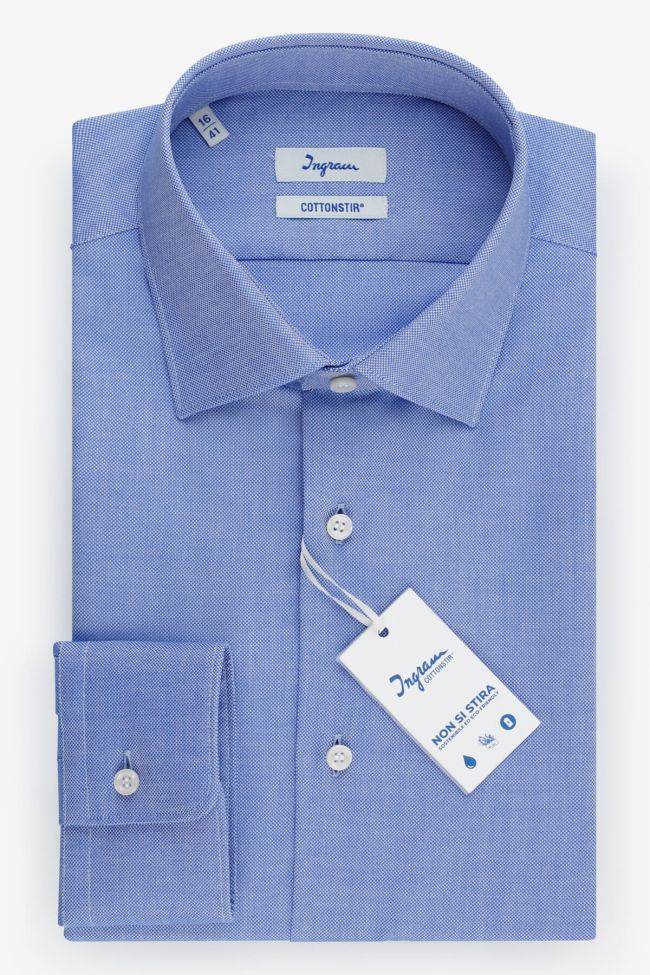 ingram Hemd Herren Ingram Slim Bügelfreie Einfarbig 100% Baumwolle kragen Französisch Lange Ärmel