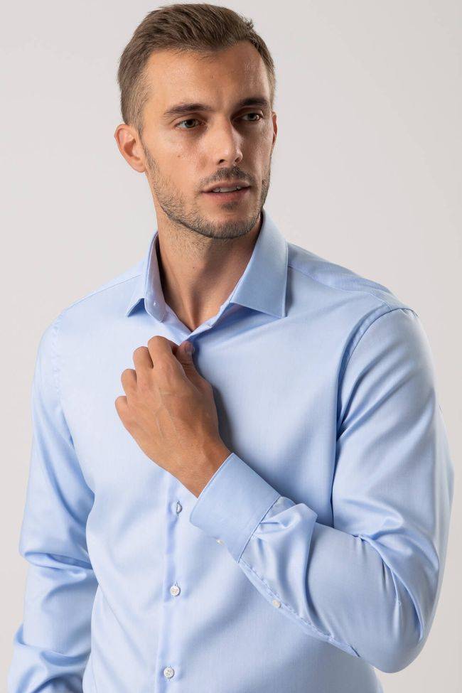 Ingram Hemd Herren Ingram Slim Bügelfreie Einfarbig 100% Baumwolle Kragen Italienisch Lange Ärmel