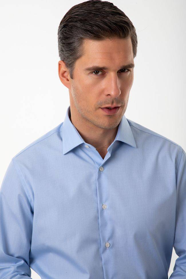 Ingram Hemd Herren Ingram Slim Bügelfreie Einfarbig 100% Baumwolle Kragen Italienisch Lange Ärmel