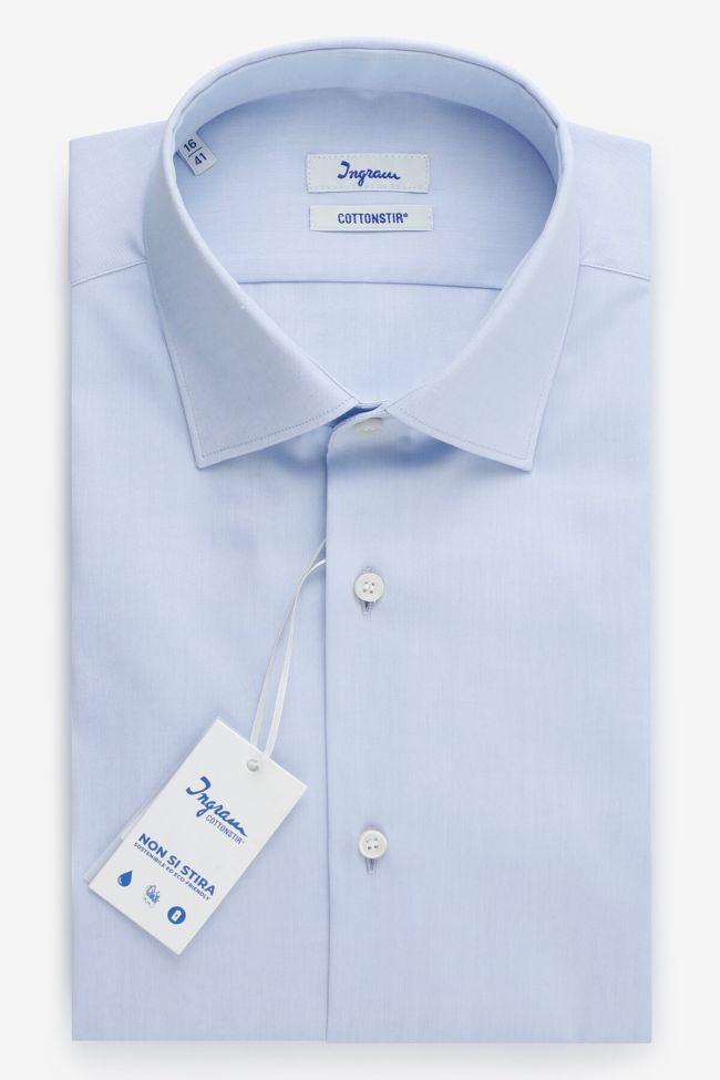 ingram Hemd Herren Ingram Slim Bügelfreie Einfarbig 100% Baumwolle kragen Italienisch Lange Ärmel