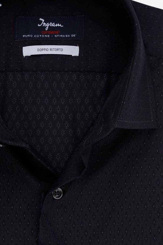 Ingram Hemd Herren Ingram Slim Bügelfreie Halb Unifarben 100% Baumwolle Kragen Italienisch Lange Ärmel