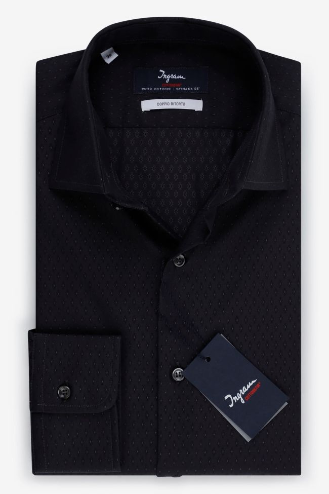 ingram Hemd Herren Ingram Slim Bügelfreie Halb Unifarben 100% Baumwolle kragen Italienisch Lange Ärmel