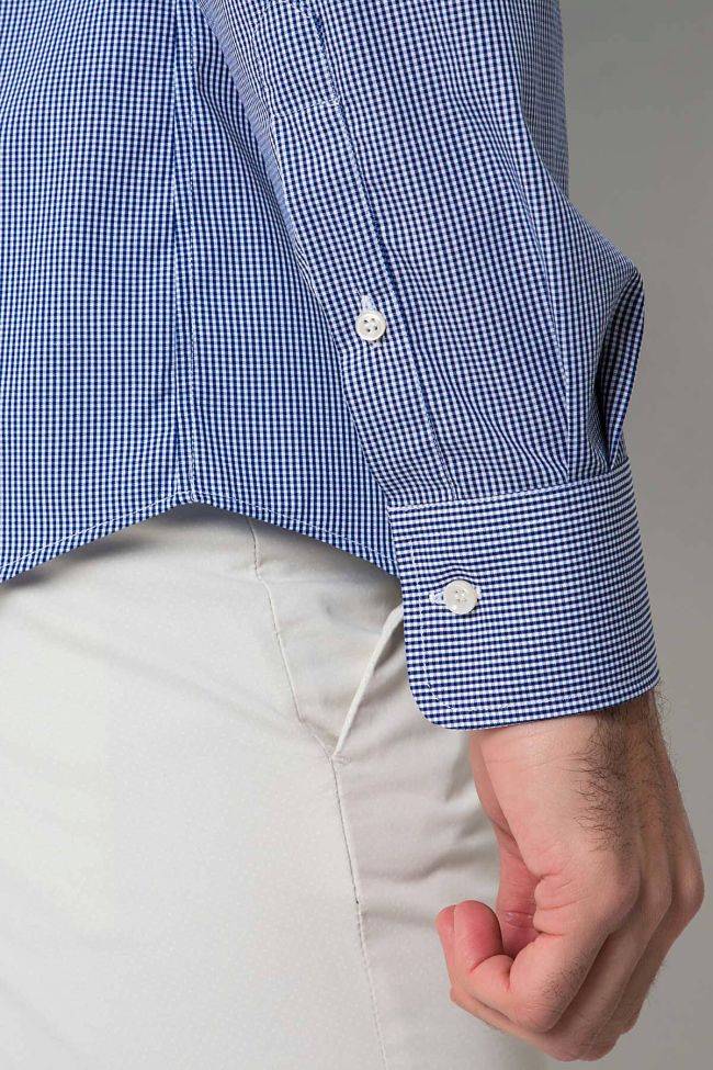 Ingram Hemd Herren Ingram Slim Bügelfreie Karo 100% Baumwolle Kragen Italienisch Lange Ärmel