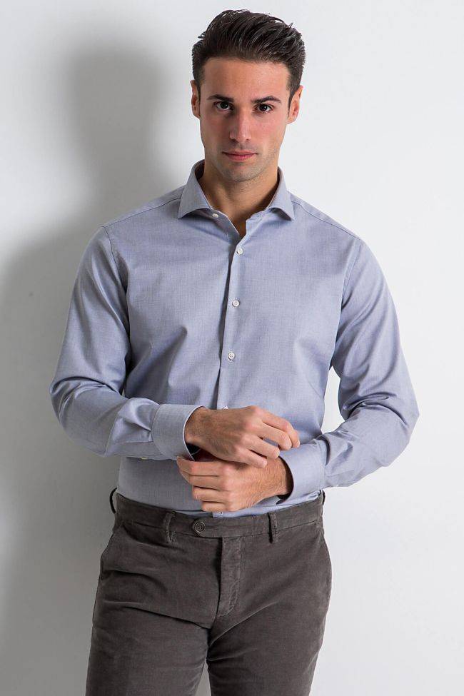 ingram Hemd Herren Ingram Slim Bügelfreie Karo 100% Baumwolle kragen Französisch Lange Ärmel