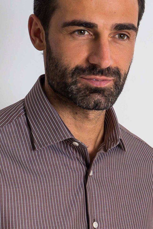 Ingram Hemd Herren Ingram Slim Bügelfreie Streifen 100% Baumwolle Kragen Italienisch Lange Ärmel