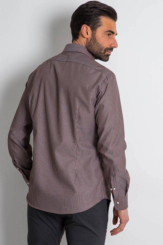 Ingram Hemd Herren Ingram Slim Bügelfreie Streifen 100% Baumwolle Kragen Italienisch Lange Ärmel