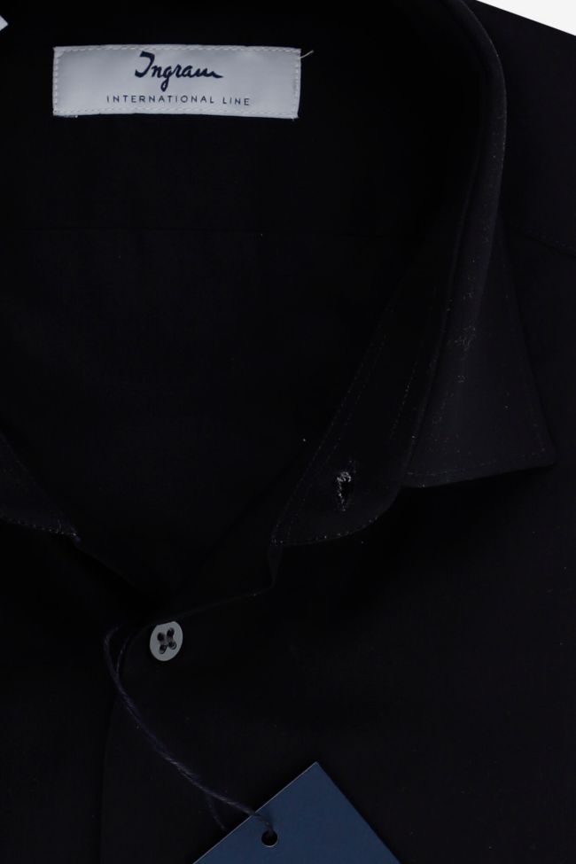 Ingram Hemd Herren Ingram Slim Einfarbig 100% Baumwolle Kragen Italienisch Lange Ärmel