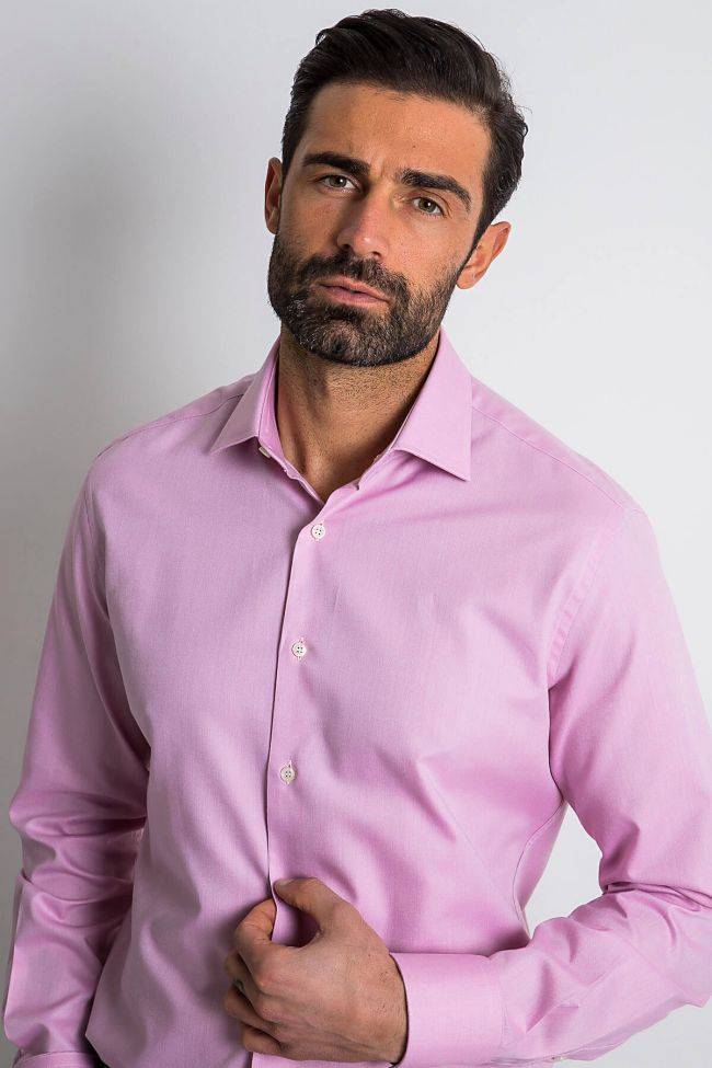 ingram Hemd Herren Ingram Slim Einfarbig 100% Baumwolle kragen Italienisch Lange Ärmel