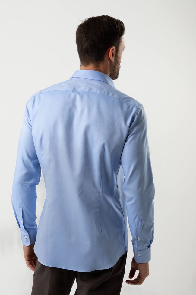 Ingram Hemd Herren Ingram Slim Einfarbig 100% Baumwolle Kragen Button-Down Lange Ärmel