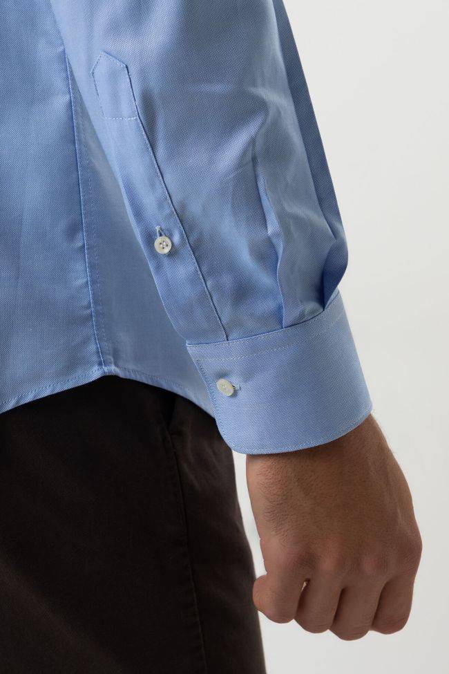 Ingram Hemd Herren Ingram Slim Einfarbig 100% Baumwolle Kragen Button-Down Lange Ärmel