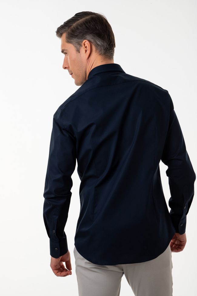 Ingram Hemd Herren Ingram Slim Einfarbig 100% Baumwolle Kragen Italienisch Lange Ärmel