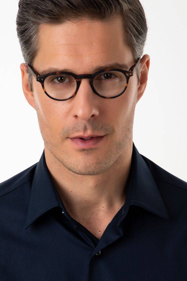 Ingram Hemd Herren Ingram Slim Einfarbig 100% Baumwolle Kragen Italienisch Lange Ärmel