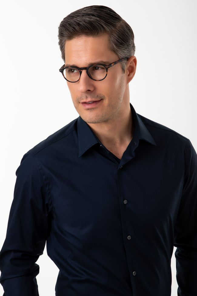 Ingram Hemd Herren Ingram Slim Einfarbig 100% Baumwolle Kragen Italienisch Lange Ärmel