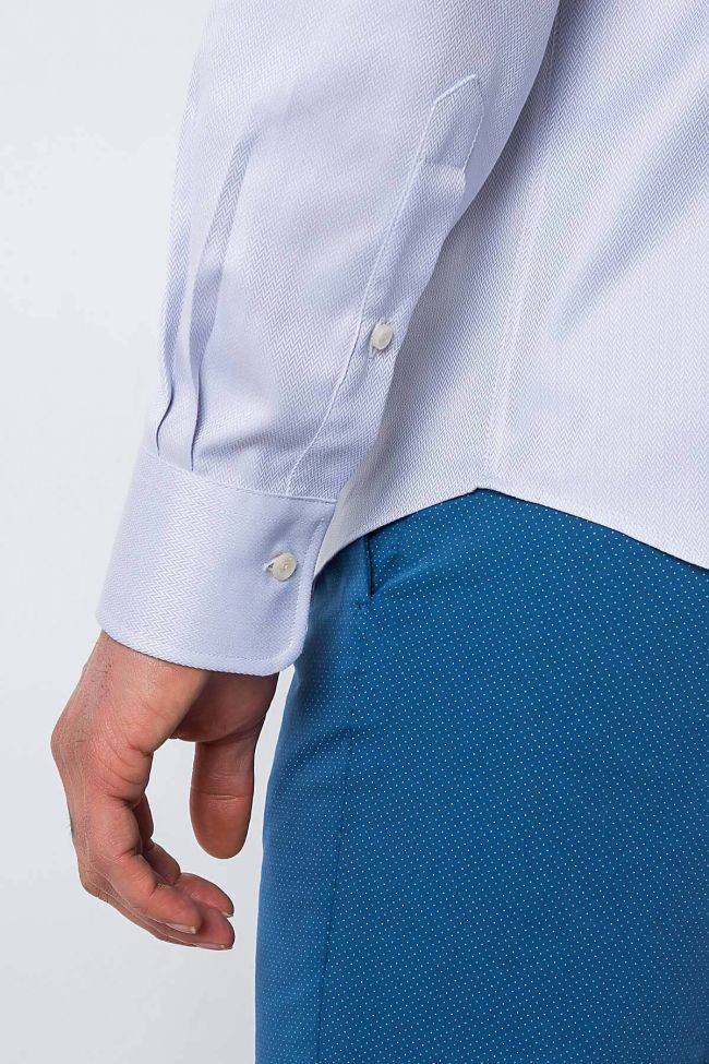 Ingram Hemd Herren Ingram Slim Einfarbig 100% Baumwolle Kragen Französisch Lange Ärmel