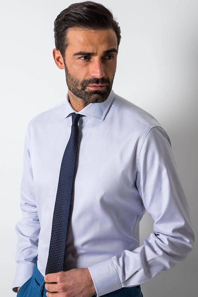 ingram Hemd Herren Ingram Slim Einfarbig 100% Baumwolle kragen Französisch Lange Ärmel