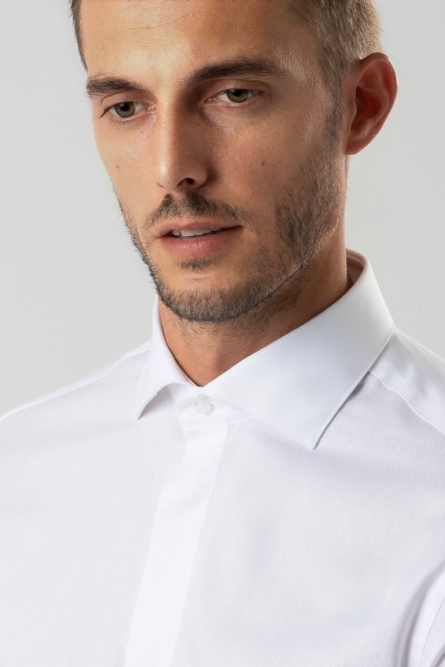 Ingram Hemd Herren Ingram Slim Einfarbig 100% Baumwolle Kragen Französisch Lange Ärmel