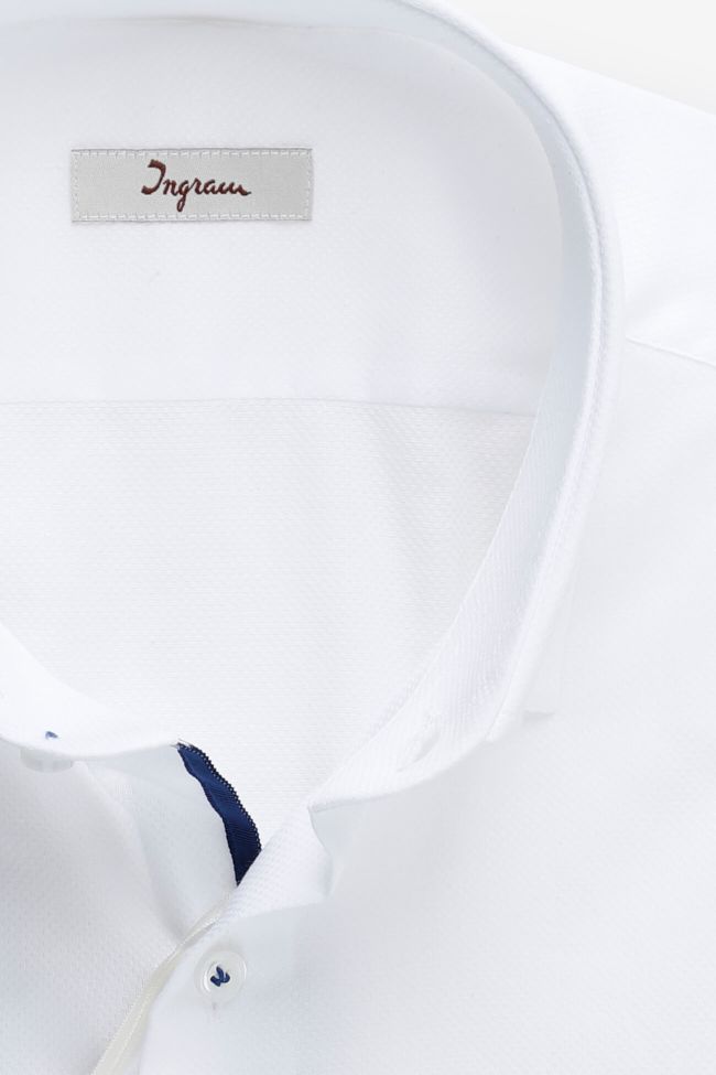 Ingram Hemd Herren Ingram Slim Einfarbig 100% Baumwolle Kragen Italienisch Lange Ärmel